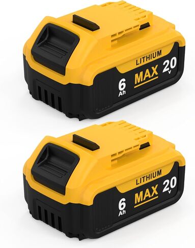 6.0Ah Replacement for Dewalt 20V Max Battery with High Capacity Batteries Compatible with DCB200 DCB201 DCB203 DCB204 DCB206 for Cordless Power Tools 20 Volt Baterías (2 Pack) in Kuwait