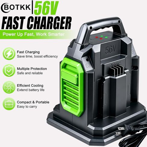 【Faster】BOTKK Rapid Dual Ports Charger Replacement for Ego 56V Battery Chargers CH2800D CH2100 CH3200 CH5500 CH7000, Compatible with EGO 56V Battery BA2800 BA4200 BA1400 BA2240 BA1120 BA4480T BA3360T in Kuwait