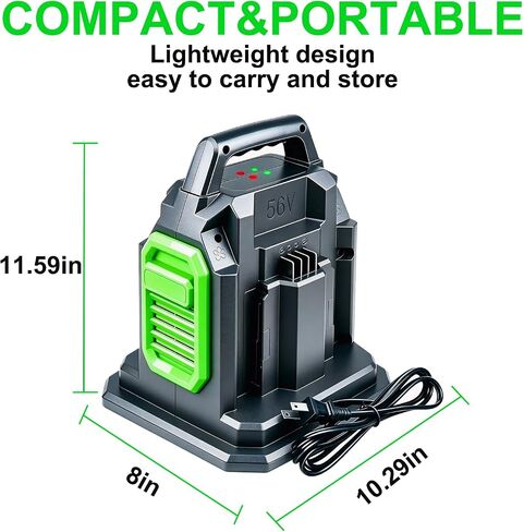 【Faster】BOTKK Rapid Dual Ports Charger Replacement for Ego 56V Battery Chargers CH2800D CH2100 CH3200 CH5500 CH7000, Compatible with EGO 56V Battery BA2800 BA4200 BA1400 BA2240 BA1120 BA4480T BA3360T in Kuwait