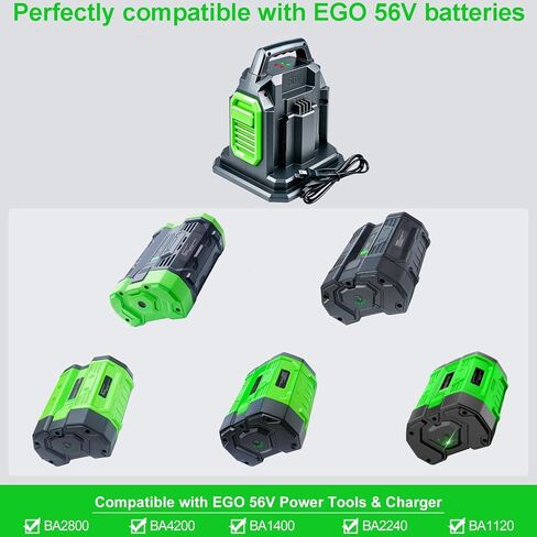 【Faster】BOTKK Rapid Dual Ports Charger Replacement for Ego 56V Battery Chargers CH2800D CH2100 CH3200 CH5500 CH7000, Compatible with EGO 56V Battery BA2800 BA4200 BA1400 BA2240 BA1120 BA4480T BA3360T in Kuwait