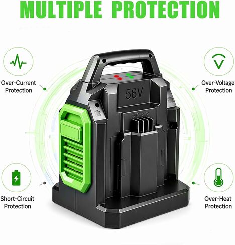 【Faster】BOTKK Rapid Dual Ports Charger Replacement for Ego 56V Battery Chargers CH2800D CH2100 CH3200 CH5500 CH7000, Compatible with EGO 56V Battery BA2800 BA4200 BA1400 BA2240 BA1120 BA4480T BA3360T in Kuwait