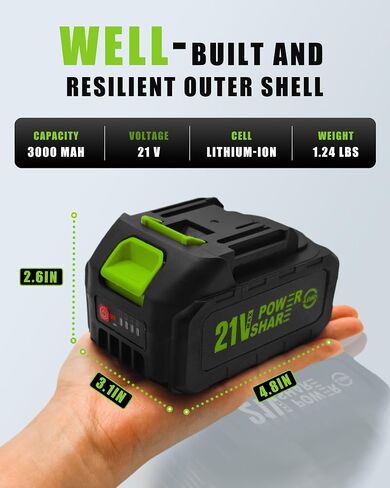 MIMYTH 21V Battery Replacement & Supplement Cordless Power Tools (Cordless Pressure Washer), 21 Volt Lithium Battery with Power Chargers, Cordless Tool Battery Packs in Kuwait