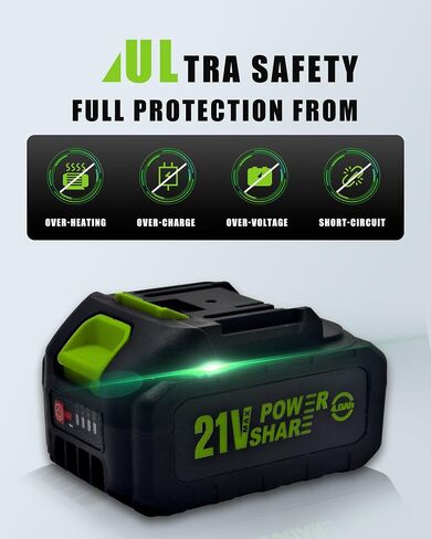 MIMYTH 21V Battery Replacement & Supplement Cordless Power Tools (Cordless Pressure Washer), 21 Volt Lithium Battery with Power Chargers, Cordless Tool Battery Packs in Kuwait