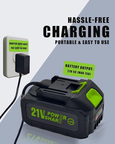 MIMYTH 21V Battery Replacement & Supplement Cordless Power Tools (Cordless Pressure Washer), 21 Volt Lithium Battery with Power Chargers, Cordless Tool Battery Packs in Kuwait