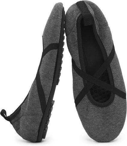 Velvet Ballet Flats for Women, Round Toe Mary Jane Style Flats with Crisscross Straps, Coolmax Midsole, Anti-Slip Sole, Dressy Work Shoes in Kuwait