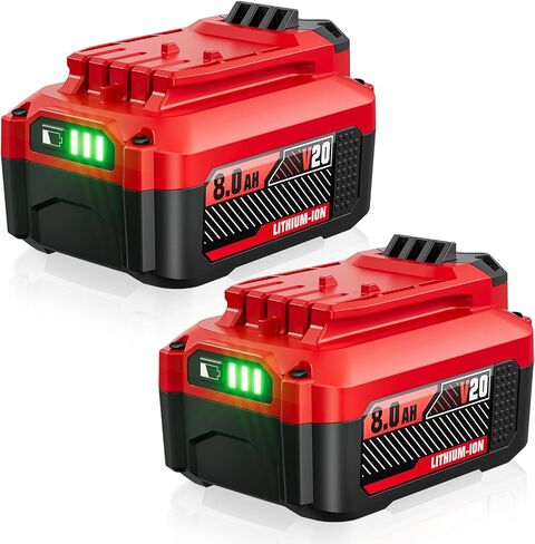 Upgraded 2-Pack 20V 8.0Ah Replacement for Craftsman 20V Battery V20 Batteries Compatible with CMCB205 CMCB204 CMCB206 CMCB202 CMCB201 20V Cordless Power Tools in Kuwait