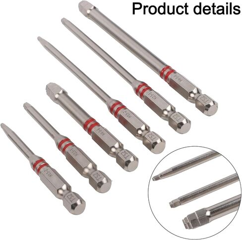 Screwdriver Bits Set 6pcs with Strong Magnetic Hex Shank Pagoda-Shaped Socket for Electric Drills Wrenches Multi-Size Metal Construction for Precise Torque Transmission Enhanced Stability in Kuwait