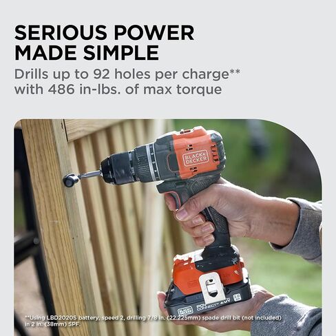 BLACK+DECKER 20V MAX Cordless Brushless ½-in. Drill Driver, 30 Pc. Drill Bit Set and Screwdriver Bit Set, 2Ah Battery and Charger Included, PowerConnect Electric Drill Cordless (BLD782PK30D1) in Kuwait