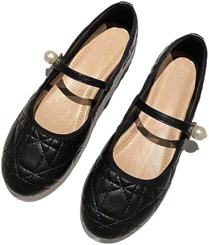 Black Ballet Flats for Women Mary Jane Flats Shoes Lightweight Dressy Work Casual Shoes in Kuwait