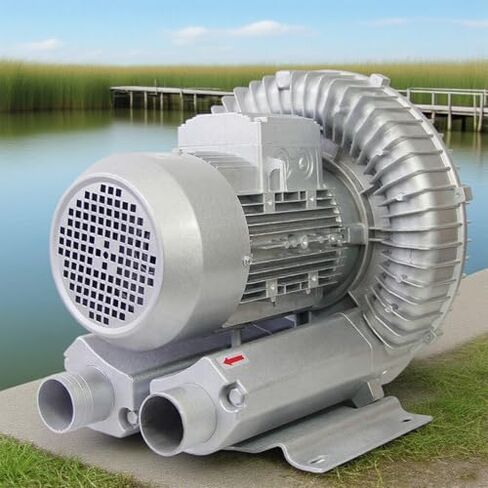 Regenerative Blower High-Pressure Vortex Ring Phase for Sewage Aeration Aquarium Blower Industrial Vacuum Pump,Industrial Vortex Air Blower 120W-1100W, All-Aluminum Impeller, Dust Filter, 2 in Kuwait