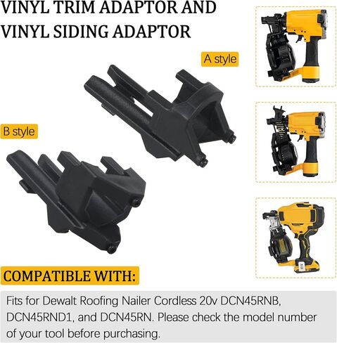 Vinyl Siding Adaptor Tip for De-walt Roofing Nailer Cordless 20v 4 Pack | DCN45RND1 DCN45RNB DCN45RN Tip Replacement Vinyl Trim Adaptor, A&B Style in Kuwait
