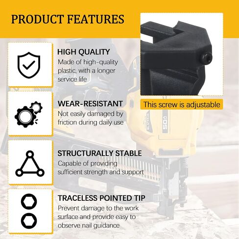 Vinyl Siding Adaptor Tip for De-walt Roofing Nailer Cordless 20v 4 Pack | DCN45RND1 DCN45RNB DCN45RN Tip Replacement Vinyl Trim Adaptor, A&B Style in Kuwait