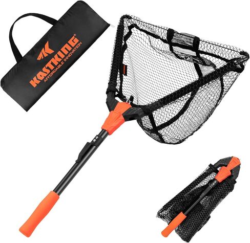 KastKing Pontus Fishing Net Fish Landing Net, Foldable & Lightweight Freshwater Fishing Landing Net with Built in Length Scale, Aluminum Handle, Fish-friendly Mesh for a Safe Release, Fishing Gifts for Men in Saudi Arabia