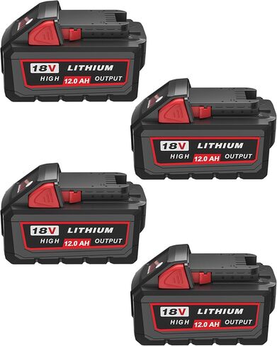 2Pack 12.0Ah M-18 Battery Replacement for Milwaukee 18V Battery and Charger | Compatible with Milwaukee 18 Volt Batteries 48-11-1862 48-11-1852 48-11-1880 48-11-1882 Cordless Power Tools in Kuwait