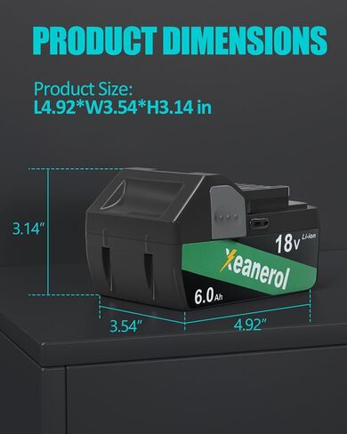 18V 6.0Ah Replacement for Metabo HPT 18V Battery, Lithium Ion Battery Compatible with Metabo Battery 18V, NV1845DA NR1838DKA NT1850DG NT1865DSA KC18DEXQB Cordless Power Tools in Saudi Arabia