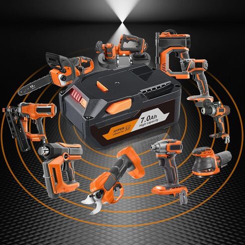 FERRYBOAT R840085 7.0Ah 18V Replacement for Ridgid 18V Battery Compatible with Rigid 18v Battery R840087 R840083 R840086 R840085 R840084 AC840085 AC840086 AC840087P AC840089 Power Tools 2Pack in Kuwait