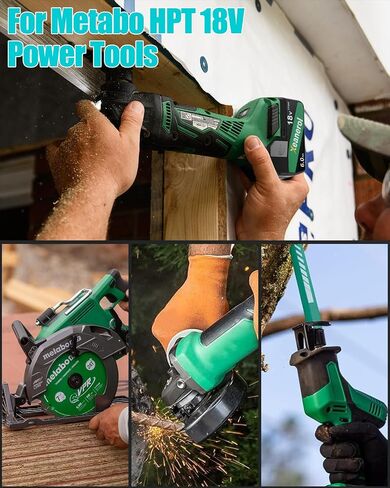 18V 6.0Ah Replacement for Metabo HPT 18V Battery, Lithium Ion Battery Compatible with Metabo Battery 18V, NV1845DA NR1838DKA NT1850DG NT1865DSA KC18DEXQB Cordless Power Tools in Saudi Arabia