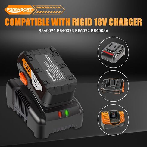 FERRYBOAT R840085 7.0Ah 18V Replacement for Ridgid 18V Battery Compatible with Rigid 18v Battery R840087 R840083 R840086 R840085 R840084 AC840085 AC840086 AC840087P AC840089 Power Tools 2Pack in Kuwait