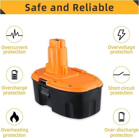 18V Replacement Battery for DeWALT DC9096: 5.0Ah Ni-Mh Batteries | Compatible with DC9098 DC9099 DW9095 DW9096 DW9098 Cordless Power Tools 2 Packs in Kuwait