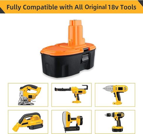 18V Replacement Battery for DeWALT DC9096: 5.0Ah Ni-Mh Batteries | Compatible with DC9098 DC9099 DW9095 DW9096 DW9098 Cordless Power Tools 2 Packs in Kuwait