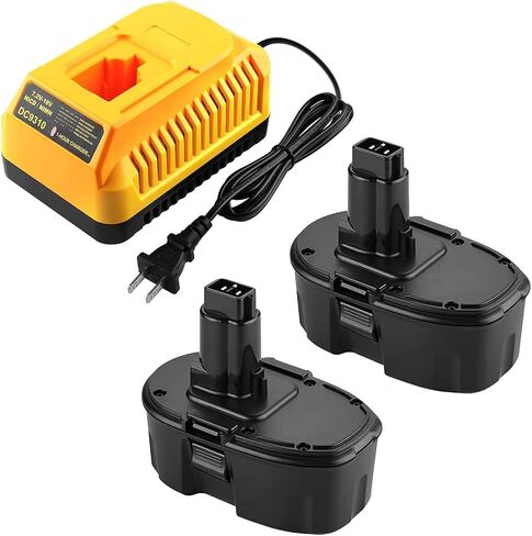 2Pack DC9096 Replacement for Dewalt 18V XRP Battery DC9096 DC9099 DC9098 DW9099 DW9098 18Volt Batteries + DC9310 Charger for Dewalt 7.2-18V Ni-Cad Ni-Mh Battery in Kuwait