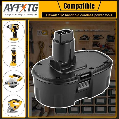 2Pack DC9096 Replacement for Dewalt 18V XRP Battery DC9096 DC9099 DC9098 DW9099 DW9098 18Volt Batteries + DC9310 Charger for Dewalt 7.2-18V Ni-Cad Ni-Mh Battery in Kuwait