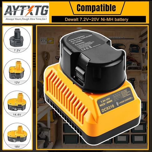 2Pack DC9096 Replacement for Dewalt 18V XRP Battery DC9096 DC9099 DC9098 DW9099 DW9098 18Volt Batteries + DC9310 Charger for Dewalt 7.2-18V Ni-Cad Ni-Mh Battery in Kuwait