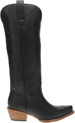 ROPER Womens Ryder Embroidered Snip Toe Pull On Casual Boots Knee High Low Heel 1-2" in Kuwait