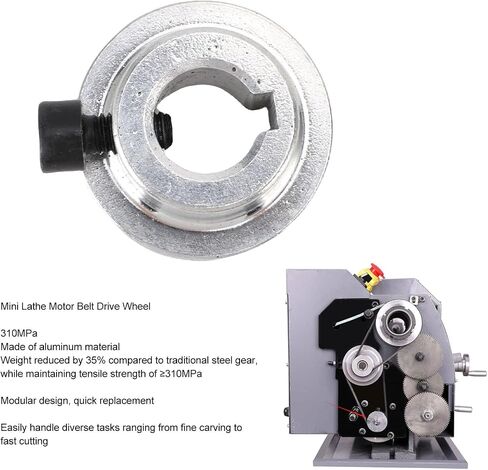 Mini Lathe Belt Bearing Pulley for MX-210 WM-210 8x16 High Strength Aluminum Alloy Mini Lathe Motor Belt Drive Wheel Gear in Kuwait
