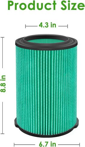 VF6000& VF7000 Replacement Filter fits Rigid Shop Vacuums 5-20 Gallon& Husky Shop Vacuum 6-9 Gallon with Extra Foam Sleeves -2 Pack in Kuwait