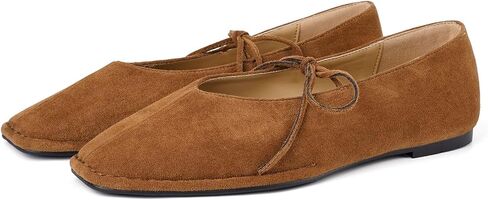 Ballet Flats for Women Square Toe Mary Jane Shoes | Memory Foam Insole, Arch Support, Criss Cross, Lace Up, Slip On, All Day Comfort, Low Heel, Daily Walking, Ballerina Flats in Kuwait