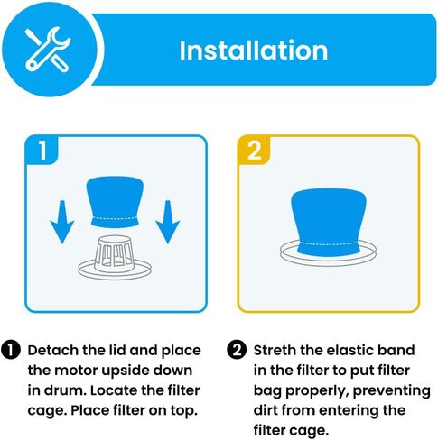 12 Pack VRC2 Cloth Filter Compatible with Vacmaster 1.5 to 3.2 Gallon Wet/Dry Vacuums，Fit for Armor All AA155 AA256 AA255 2.5 Gallon Shop VAC Microlined in Kuwait