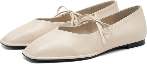 Ballet Flats for Women Square Toe Mary Jane Shoes | Memory Foam Insole, Arch Support, Criss Cross, Lace Up, Slip On, All Day Comfort, Low Heel, Daily Walking, Ballerina Flats in Kuwait