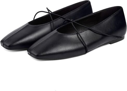Ballet Flats for Women Square Toe Mary Jane Shoes | Memory Foam Insole, Arch Support, Criss Cross, Lace Up, Slip On, All Day Comfort, Low Heel, Daily Walking, Ballerina Flats in Kuwait