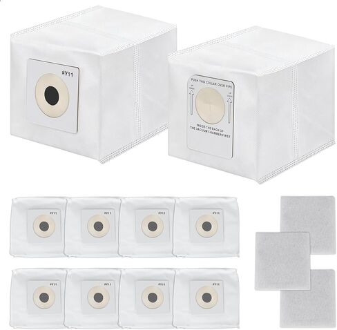 Y11 Vacuum Bags With 3 Motor Filters 10 Pack Compatible with InterVac RoadVac RV Central Vacuum System Models CSRM,CSRM-RC,CS-9 & Dometic CV1004-8 ​Part #Y11-5,5-Layer HEPA-Grade Disposable Dust Bags in Kuwait