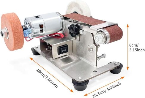 Mini Belt Sander with Polishing Discs, 7-Speed Variable Knife Sharpener & Blade Polishing Tool, Compact DIY Grinder for Kitchen Knives, Tools, and Craft Projects in Kuwait