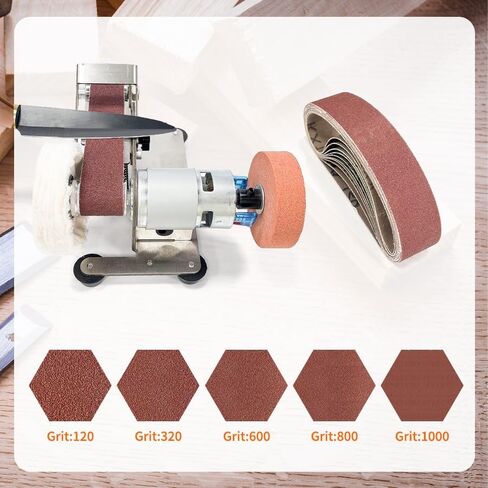 Mini Belt Sander with Polishing Discs, 7-Speed Variable Knife Sharpener & Blade Polishing Tool, Compact DIY Grinder for Kitchen Knives, Tools, and Craft Projects in Kuwait