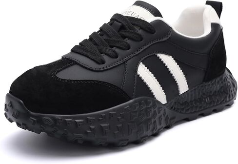 Platform Fashion Sneakers for Women Suede Patchwork Casual Lace Up Tennis Shoes Comfortable Non-Slip Women Walking Shoes in Kuwait