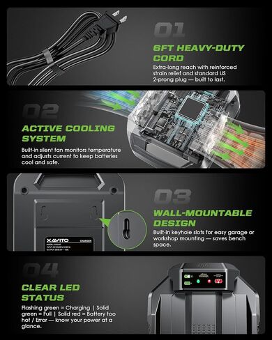 4.0A Speed Charger for EGO 56V Battery, 2X Fast Charging 235W, Replacement for EGO Battery Charger CH2100 EGO Charger in Kuwait