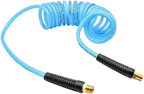 Interstate Pneumatics HR74-010 Clear Blue Polyurethane Recoil Air Hose 1/4 Inch x 10 Feet in Kuwait