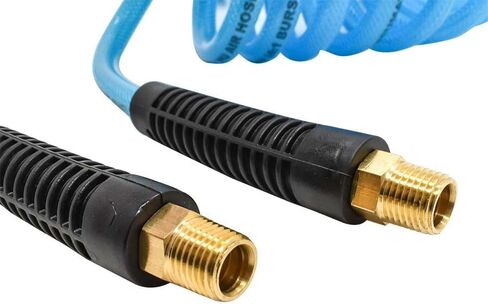 Interstate Pneumatics HR74-010 Clear Blue Polyurethane Recoil Air Hose 1/4 Inch x 10 Feet in Kuwait