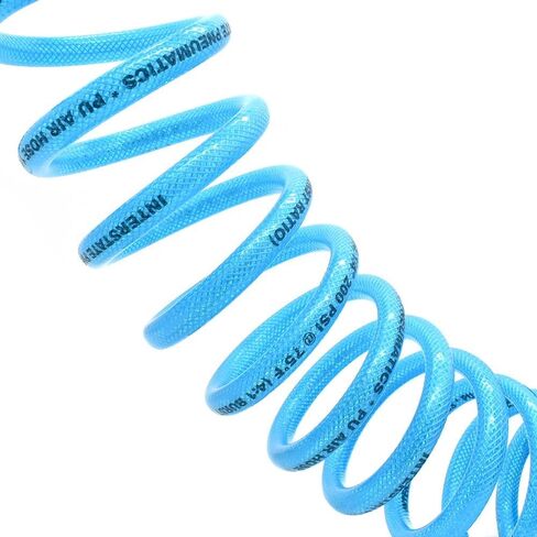 Interstate Pneumatics HR74-010 Clear Blue Polyurethane Recoil Air Hose 1/4 Inch x 10 Feet in Kuwait