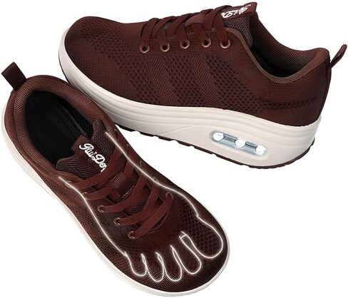 Oude Women's Walking Shoes Wide Toe Box - Air Cushion Orthopedic Sneakers with Arch Support, Rocker Bottom Platform for Standing All Day, Lightweight Breathable Mesh Comfortable Shoes in Kuwait