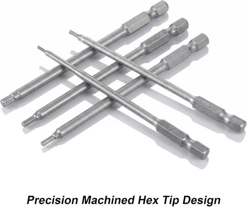Amabro 5Pcs RC Hex Bit 4 Inch Allen Wrench Drill Power Bits Set 1.5mm 2.0mm 2.5mm 3.0mm 4.0mm Alloy Steel Professional Grade Hex Shank for Screwdrivers Electric Screwgun/Power Drill in Kuwait