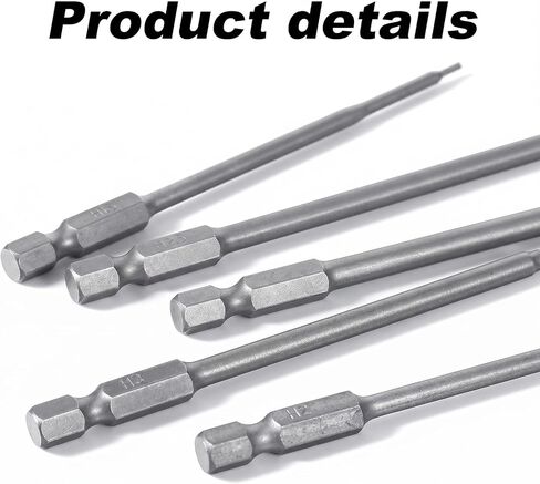 Amabro 5Pcs RC Hex Bit 4 Inch Allen Wrench Drill Power Bits Set 1.5mm 2.0mm 2.5mm 3.0mm 4.0mm Alloy Steel Professional Grade Hex Shank for Screwdrivers Electric Screwgun/Power Drill in Kuwait