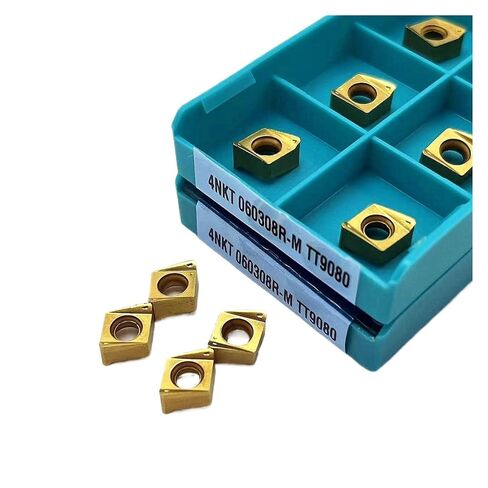 Indexable Lathe Carbide Insert 10PCS 4NKT060308R-M TT9080 Hard Alloy Internal Turning Tool Metal Milling in Kuwait