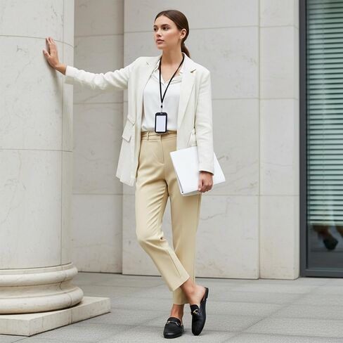 Womens Mules for Women - Casual Slip On Backless Loafers with Buckle - Round Toe Flats for Office Work Business in Kuwait