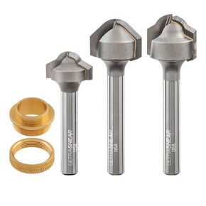 Carbide-Tipped Juice Groove Router Bits, Clean Cutting Board Grooves with Chamfered Lead-in, 1/4" Shank 3/8" Nose– CNC & Template Routing – Made in USA US2375JG2F in Kuwait