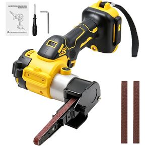 Cordless Detail Band file Sander Compatible with DEWALT 20V MAX Battery (Tool Only),120° Rotatable Head, LED Display, 3/8"x13" Belt, for Woodworking, Paint & Metal Rust Removal, DIY in Kuwait