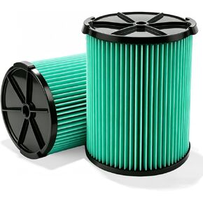 VF6000 Filters for Ridgid 5-20 Gallon Wet/Dry Shop Vac, 2 Pack | 5-Layer Filtration with 99.7% Efficiency, Washable & Reusable, High Compatibility, HEPA Media, Tool-free Installation in Kuwait